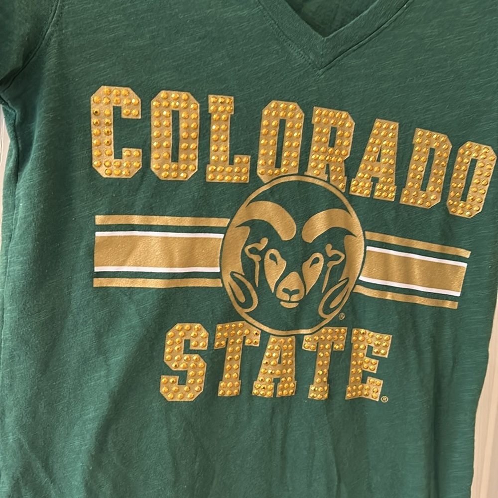 Rare Colorado State Rams PINK Victoria’s Secret Collegiate football shirt SMALL - Picture 2 of 16